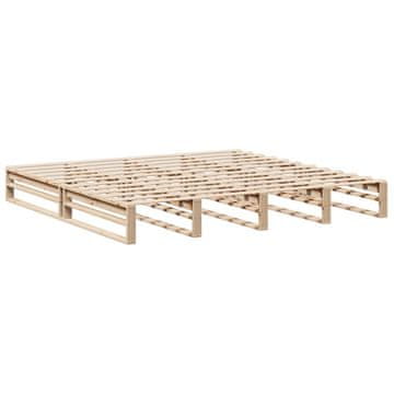 Vidaxl Posteljni okvir brez vzmetnice 200x200 cm trdna borovina