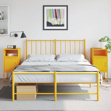 Vidaxl vidaXL Nočne omarice, komplet 2, gorčična, 36x39x78 cm, jeklo