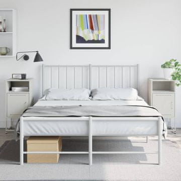Vidaxl vidaXL Nočne omarice, komplet 2, bele, 36x39x78 cm, jeklo