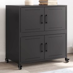 Vidaxl Komoda črna 68x39x72 cm jeklo