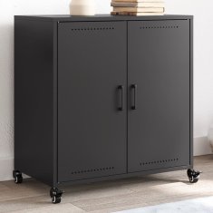 Vidaxl Komoda črna 68x39x72 cm jeklo