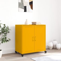 Vidaxl Komoda gorčično rumena 68x39x72 cm jeklo