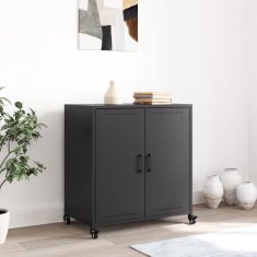 Vidaxl Komoda črna 68x39x72 cm jeklo