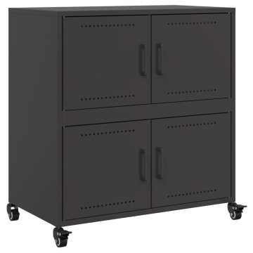 Vidaxl Komoda črna 68x39x72 cm jeklo
