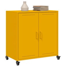 Vidaxl Komoda gorčično rumena 68x39x72 cm jeklo