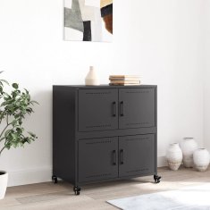 Vidaxl Komoda črna 68x39x72 cm jeklo