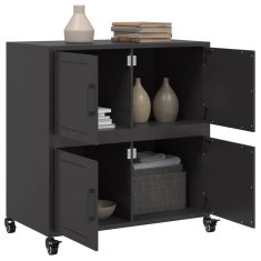 Vidaxl Komoda črna 68x39x72 cm jeklo
