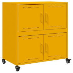 Vidaxl Komoda gorčično rumena 68x39x72 cm jeklo