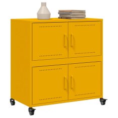 Vidaxl Komoda gorčično rumena 68x39x72 cm jeklo