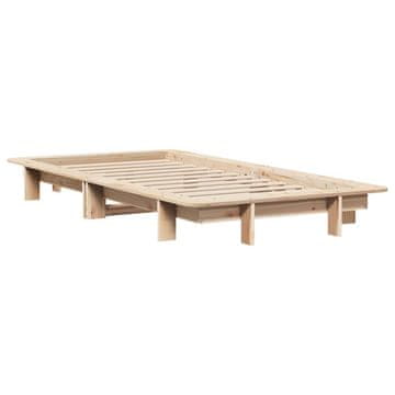Vidaxl Posteljni okvir brez vzmetnice 75x190 cm trdna borovina