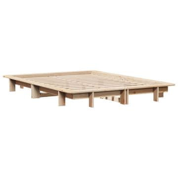 Vidaxl Posteljni okvir brez vzmetnice 120x190 cm trdna borovina