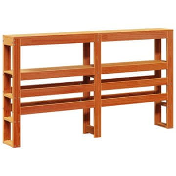 Vidaxl Vzglavje s policami voščeno rjava 160 cm trdna borovina