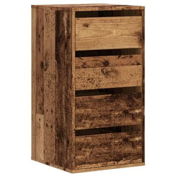 Vidaxl Kotni predalnik starinski les 40x41x76 cm inženirski les