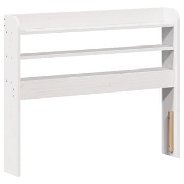 Vidaxl Vzglavje s policami bela 75 cm trdna borovina