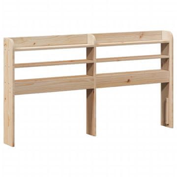 Vidaxl Vzglavje s policami 135 cm trdna borovina