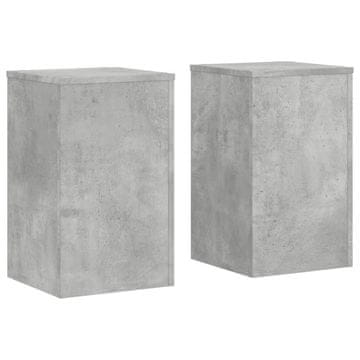 Vidaxl Stojalo za rastline 2 kosa betonsko sivo 30x30x50 cm inž. les