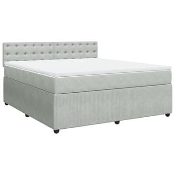 Vidaxl Box spring postelja z vzmetnico svetlo siva 180x200 cm žamet