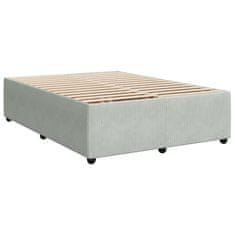 Vidaxl Box spring postelja z vzmetnico svetlo siv 140x190 cm žamet