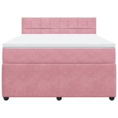 Vidaxl Box spring postelja z vzmetnico roza 140x190 cm žamet