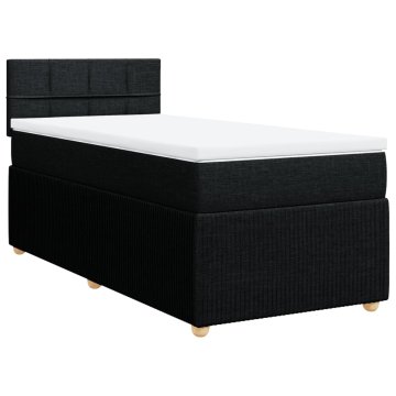 Vidaxl Box spring postelja z vzmetnico črna 80x200 cm blago