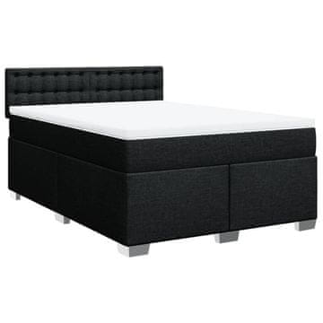 Vidaxl Box spring posteljni z vzmetnico črn 140x190 cm blago