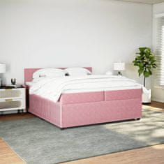 Vidaxl Box spring postelja z vzmetnico roza 200x200 cm žamet