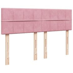 Vidaxl Box spring postelja z vzmetnico roza 140x190 cm žamet