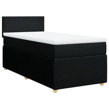 Vidaxl Box spring postelja z vzmetnico črna 80x200 cm blago