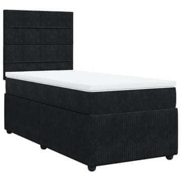 Vidaxl Box spring postelja z vzmetnico črna 80x200 cm žamet