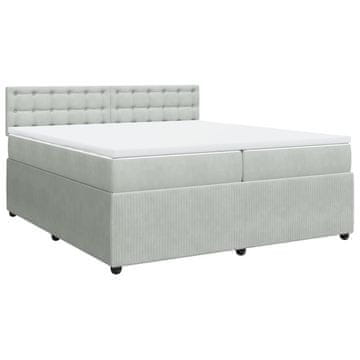 Vidaxl Box spring postelja z vzmetnico svetlo siva 200x200 cm žamet