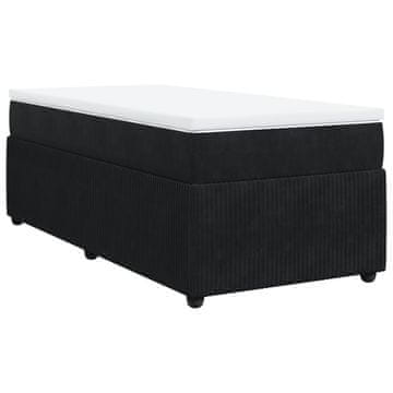Vidaxl Box spring postelja z vzmetnico črn 90x190 cm žamet