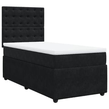 Vidaxl Box spring postelja z vzmetnico črna 90x200 cm žamet