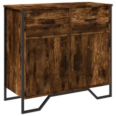 Vidaxl Komoda dimljeni hrast 79,5x35,5x74,5 cm inženirski les