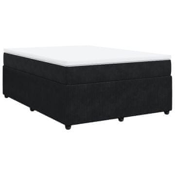 Vidaxl Box spring postelja z vzmetnico črna 140x200 cm žamet
