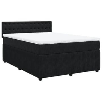Vidaxl Box spring postelja z vzmetnico črna 160x200 cm žamet