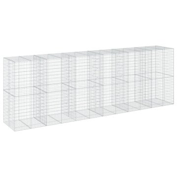 Vidaxl Gabionska košara s pokrovom 600x100x200 cm pocinkano železo