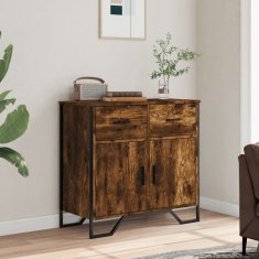Vidaxl Komoda dimljeni hrast 79,5x35,5x74,5 cm inženirski les