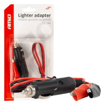 slomart AMiO adapter vtičnice vžigalnika s krokodilčki, 60 cm