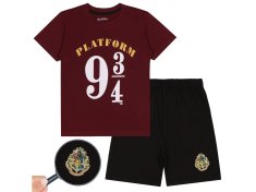 sarcia.eu Harry Potter Platforma 9 3/4 Fantovska pižama, poletna pižama za fante, bordo-črna 10 lat 140 cm