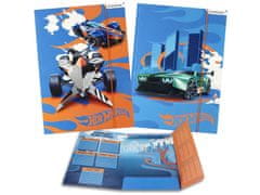 STARPAK Hot Wheels LAMINIRANA šolska mapa A4 z elastičnim trakom za dečka, UČNI PRIPOMOČKI: tablice za množenje STARPAK