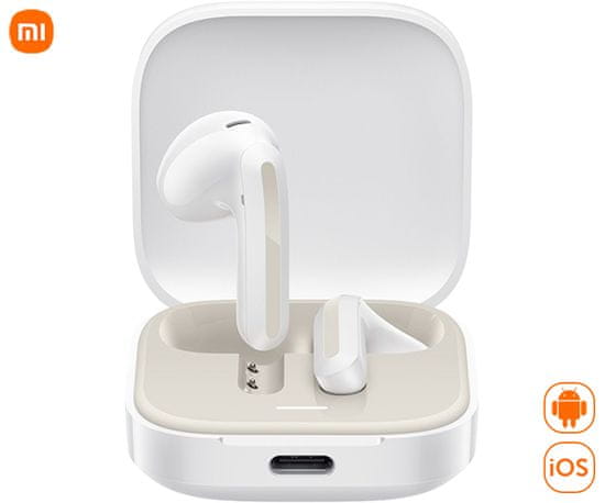 Xiaomi Redmi Buds 6 Active brezžične slušalke, BT5.4, TWS, Noise Reduction, bele