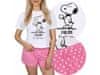 Snoopy Snoopy Arašidi Belo-roza dekliška pižama, pižama s kratkimi rokavi 10 lat 140 cm
