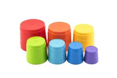 Teddies Kubus piramidna sestavljanka iz plastike okrogle barve 12m+