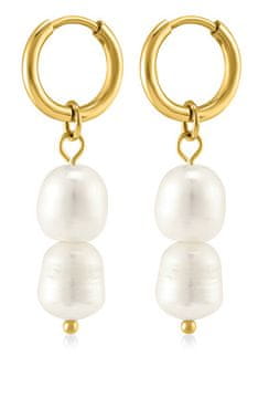 Troli Čudoviti pozlačeni uhani s pravimi biseri 2v1 VAAJDE201861G