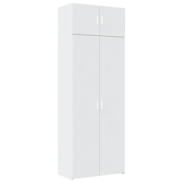 Vidaxl Ozka omara za shranjevanje bela 80x42,5x225 cm inženirski les