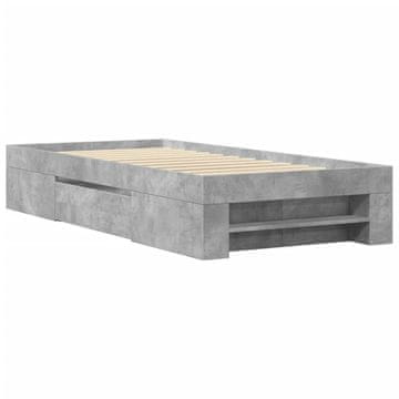 Vidaxl Posteljni okvir betonsko siv 90x190 cm inženirski les
