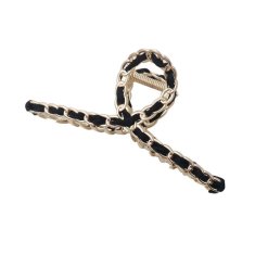 Flamenco Mystique Dekorativna sponka za lase XL, zlate barve, črna, iz kovine, 11 cm