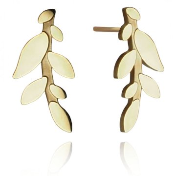 Flamenco Mystique Elegantne in stilne uhane iz zlate platutirane kirurške jekla, svetlo zlate, 1x2 cm