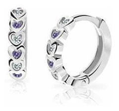 Cutie Jewellery Otroški okrogli uhani iz belega zlata C3339-80-X-2 (Barva vijolična)