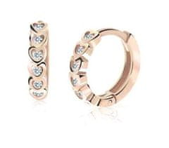 Cutie Jewellery Otroški okrogli uhani iz roza zlata C3339-80-X-4 (Barva bela)